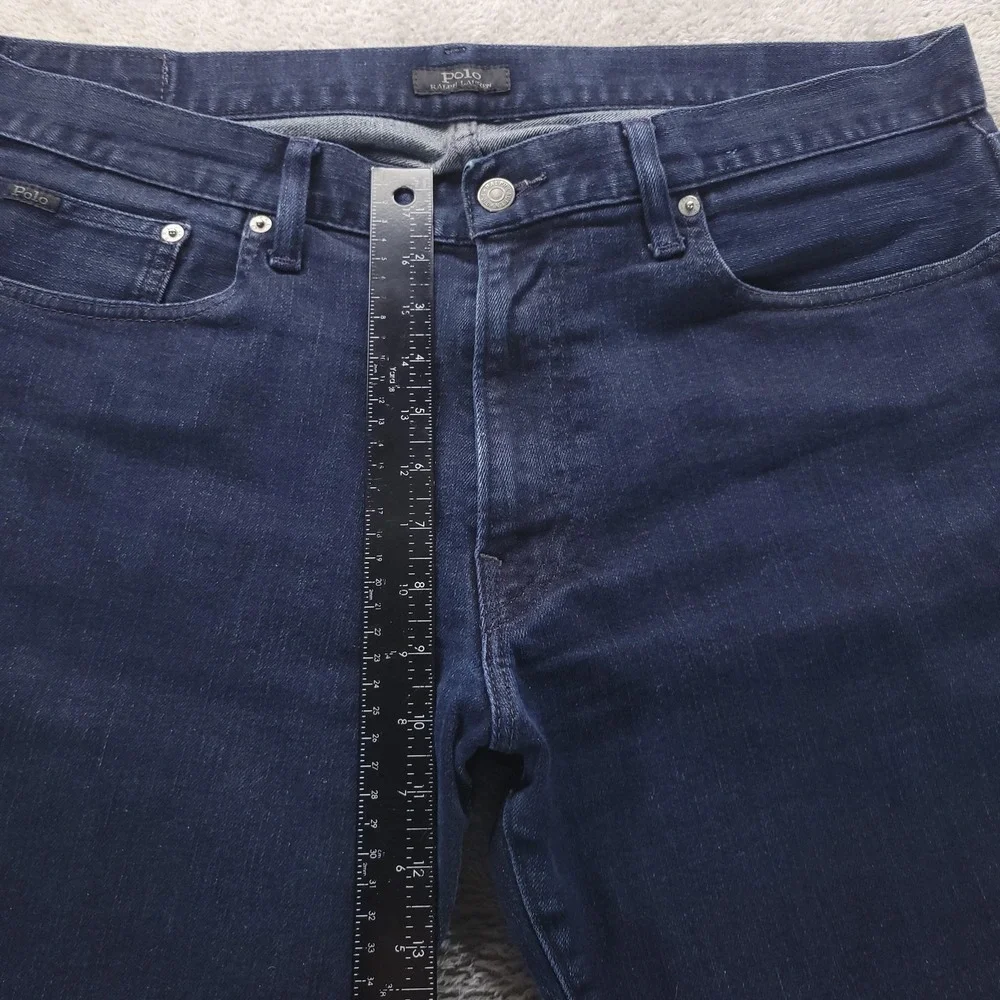 Polo Ralph Lauren Jeans Mens 36x34 Blue Varick Slim Straight Dark Wash Stretch
